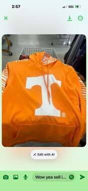 Zubaz Tennessee Volunteers NCAA Men's Orange Zebra Pattern Pullover Hoodie XL